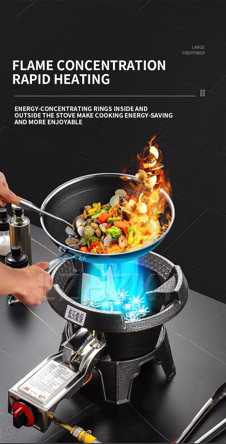 Low-pressure Fierce Fire Gas Stove Commercial Single-hole Liquefied Gas Burner for Hotel Restaurant Energy-saving Gas Cooktop