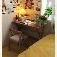 Solid Wood Foldable Console Desk Simple Modern Bedside Computer Desk Portable Bedroom Living Room Writing Table Home Furniture