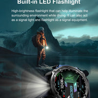 2025 New Military Sport GPS 4GB Memory Smartwatch Men 5ATM Waterproof Fitness Tracker Offline Maps 860Mah Battery Smart Bracelet