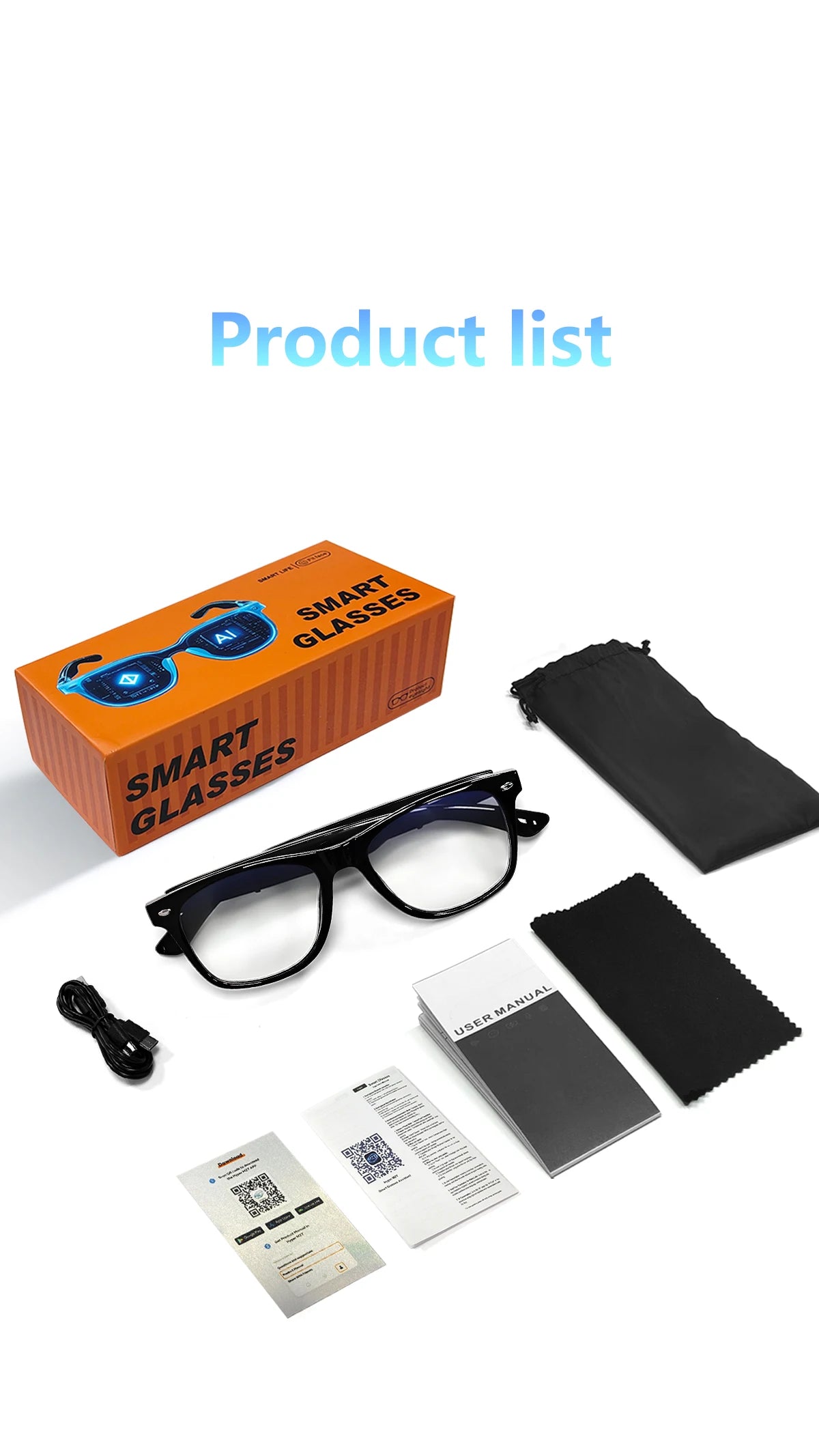 F16 Specification of AI Intelligent Translation Glasses Sunglasses Voice Remote Control Music sports spectacles Eyeglasses