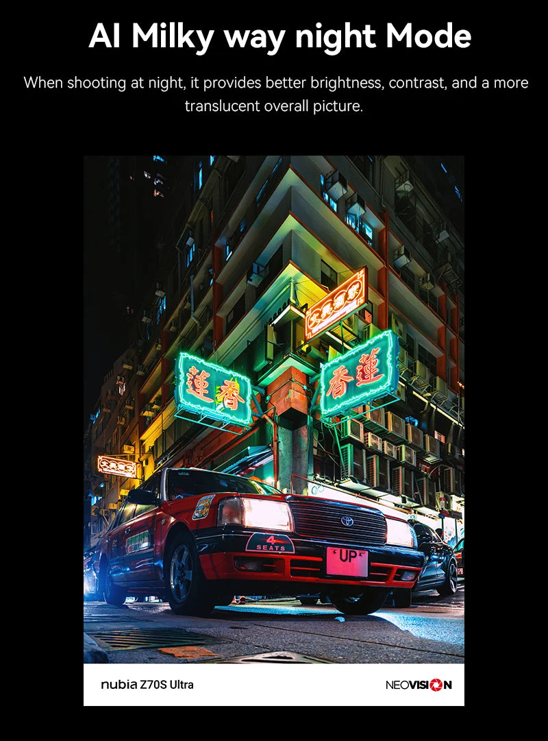 Nubia Z70s Ultra 5G Smartphone Snapdragon 8 Elite 6.85'‘AMOLED Display NEOVISION AI Photography4.0 50MP 144Hz 6600mAh NFC IP69