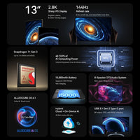 World Premiere ALLDOCUBE Ultra Pad 13'' 2.8K 144Hz Tablet Snapdragon 7+Gen3 18GB RAM 256GB ROM Android 15 15000mAh Cube AI