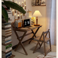 Solid Wood Foldable Console Desk Simple Modern Bedside Computer Desk Portable Bedroom Living Room Writing Table Home Furniture