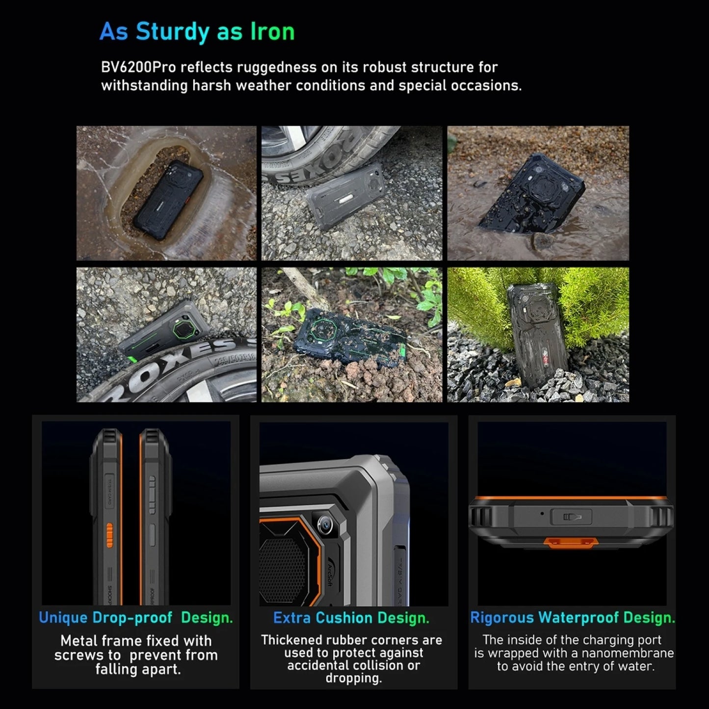 Blackview BV6200 Pro Rugged Phone 4GB/6GB+128GB IP69 Waterproof Helio P35 13000mAh With 18W Fast Charg NFC 4G Smartphone