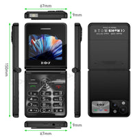XGODY S200 Mini Smartphones Pocket 2G Dual SIM 2.4 inch Bluetooth Small Mobile Phone 1300mAh Battery Large Button Flip Foldable