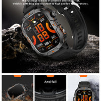 2025New Rugged Military GPS Track Smart Watch Men Bluetooth Call 5ATM Waterproof Flashlight Outdoor Sports SmartWatch For Xiaomi