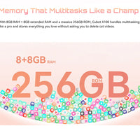 Smartphone 5G Cubot X100, Android 15, Dimensity 7025, 6nm, 2.5GHz,6.88-inch Screen,16GB(8+8),256GB, 64MP Camera, 5100mAh Battery