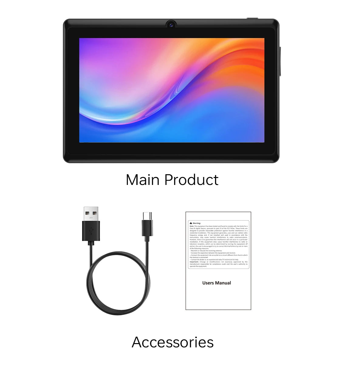 I-Atar P1 Multilingual Android tablet 7-inch, Android 12.0, 4GB RAM, 32GB storage, supports 2.4G WiFi, 4000mAh battery, with GPS