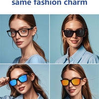 Hot GS05 Smart Glasses For Men 2 in 1 UV Protection Portable Polarized Anti-blue light Black Frame White Lenses Music Sunglasses