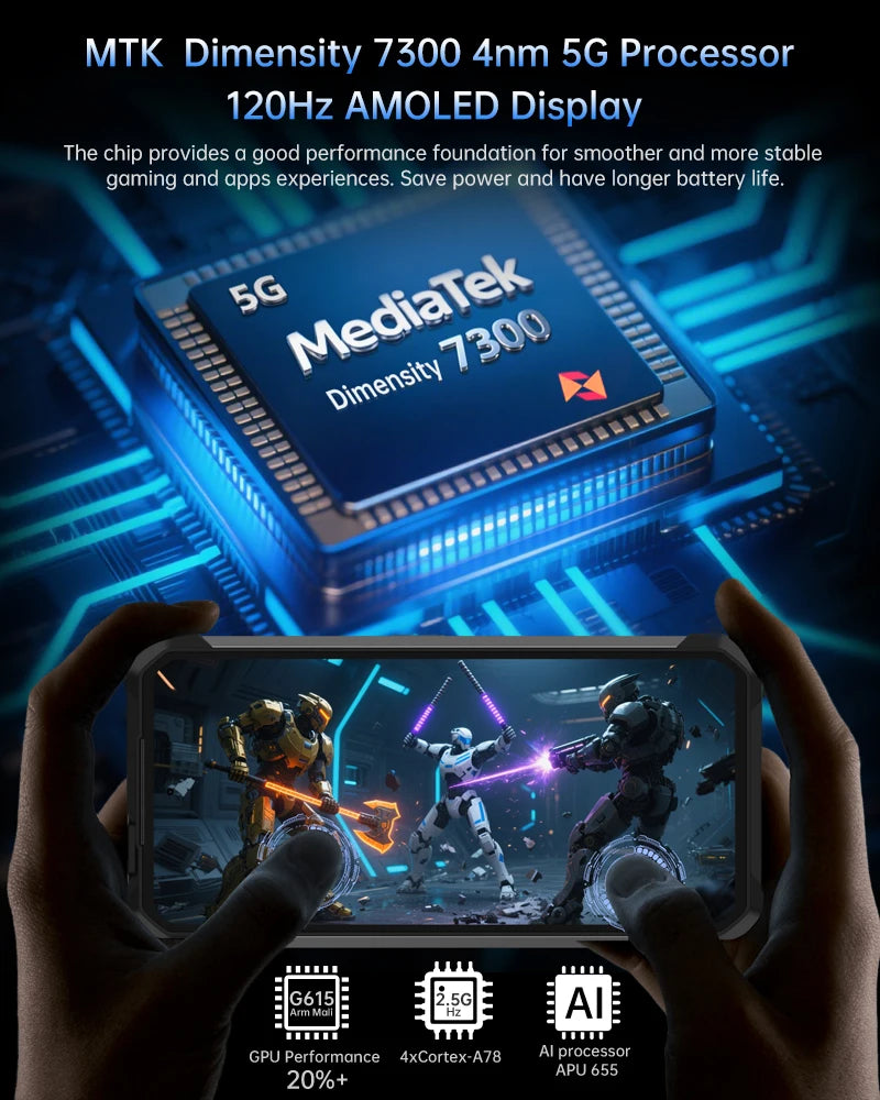 8849 Tank 4 Unihertz Rugged Smartphone Projector 720P 100 Lumens 6.78'' AMOLED 512G Android14 11600mAh 5G Dimensity 7300 120Hz
