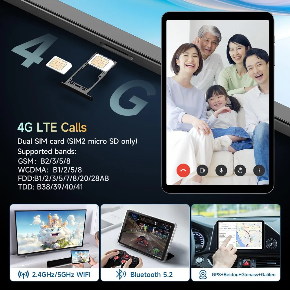 Alldocube iPlay 60 Mini Pro Tablet 8.4inch Android14 16GB(8GB+8GB) RAM 256GB ROM FHD 1920x1200 Dual SIM 4G LTE 6050mAh Battery