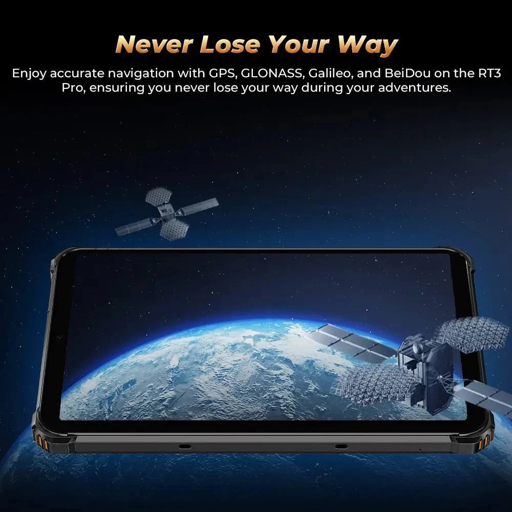OUKITEL RT3 Pro Rugged Tablet PC 4GB+128GB 8.0'' Android 14 MediaTek G81 Octa Core 48MP Camera 5150mAh 33W Tablet PC