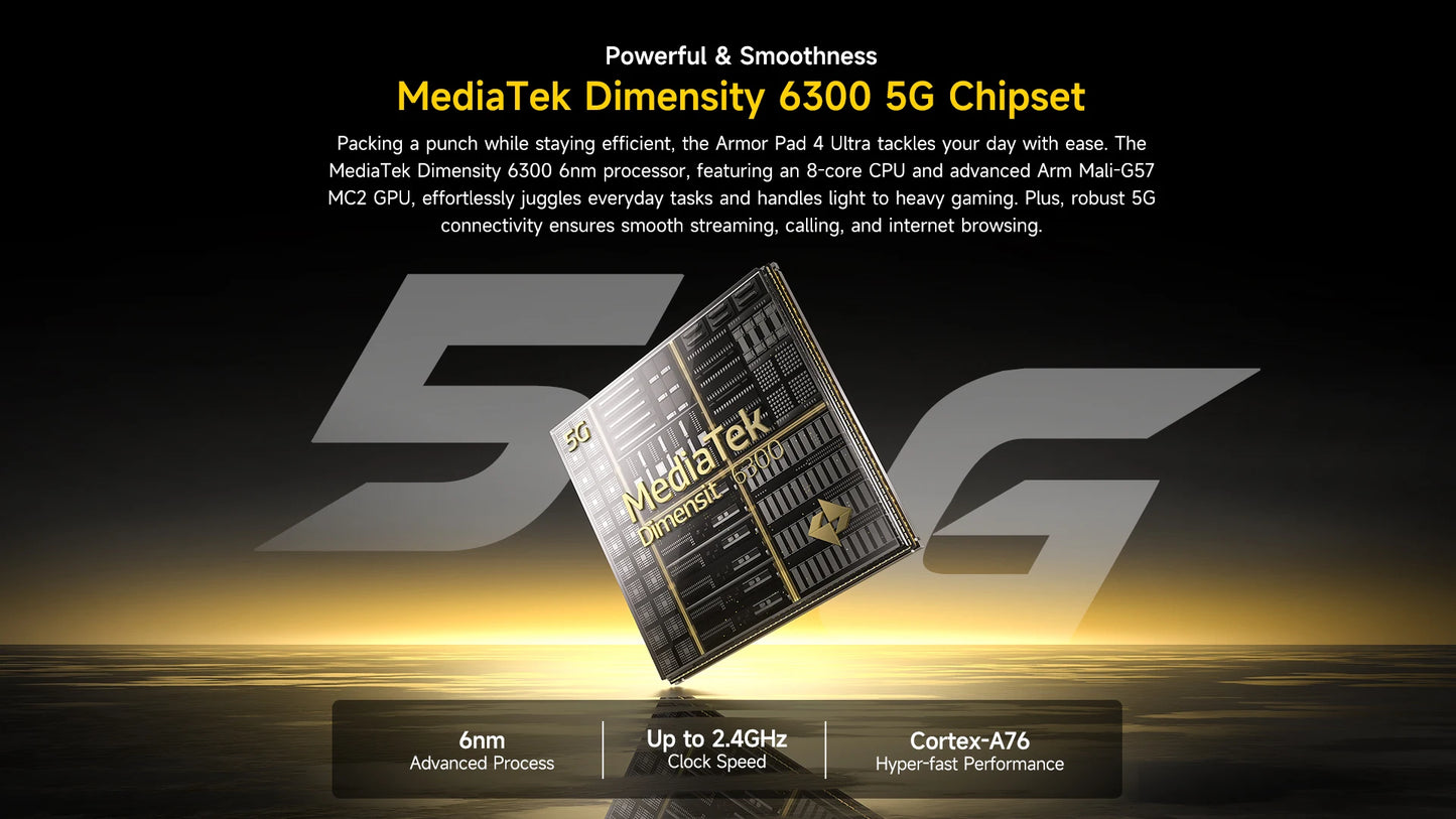 Ulefone Armor Pad 4 Ultra 5G Rugged Tablet  Thermal lmaging 10.36"2K Up to 16GB RAM 256GB ROM Android 14 11800mAh