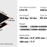 SucceBuy 2/4/5 Burners Built-in Induction Stove Top 12/24/30in Ceramic Glass Electric Cooktop For Household Commercial  Cooking