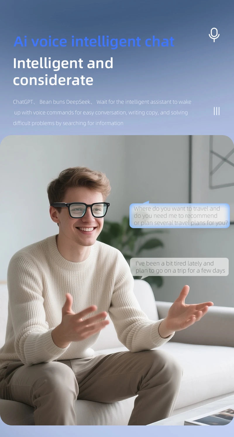 Xiaomi V03 Smart Glasses 500w Pixel Video Camera AI Voice Translation Bluetooth Recording Call Music Intelligent Sunglasses 2025