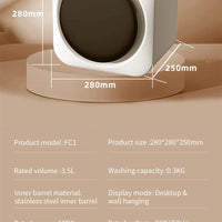 Fully automatic drum type underwear washing machine mini washing and drying integrated small underwear and sock washing machine