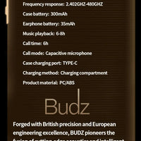 Ear Clip Earbuds 6th Gen Bluetooth 6.0 Headphones Surround Sound Earphone Touch Control Wireless Headset Noise Reduction HD Call