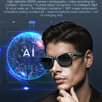 LIGE New Smart Glasses with Photochromic Lenses Camera Photography Video ChatGPT AI Interactive Translation Smart Sunglasses Men