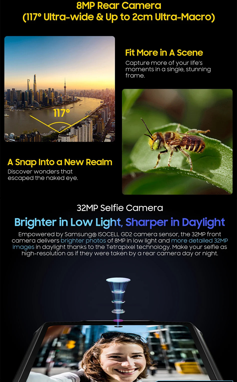 Blackview BV9300 Pro Rugged Phone 6.7'' 120Hz Display 8/12GB 256GB Smartphone With Dual Screen 15080mAh Battery 64MP Cellphone