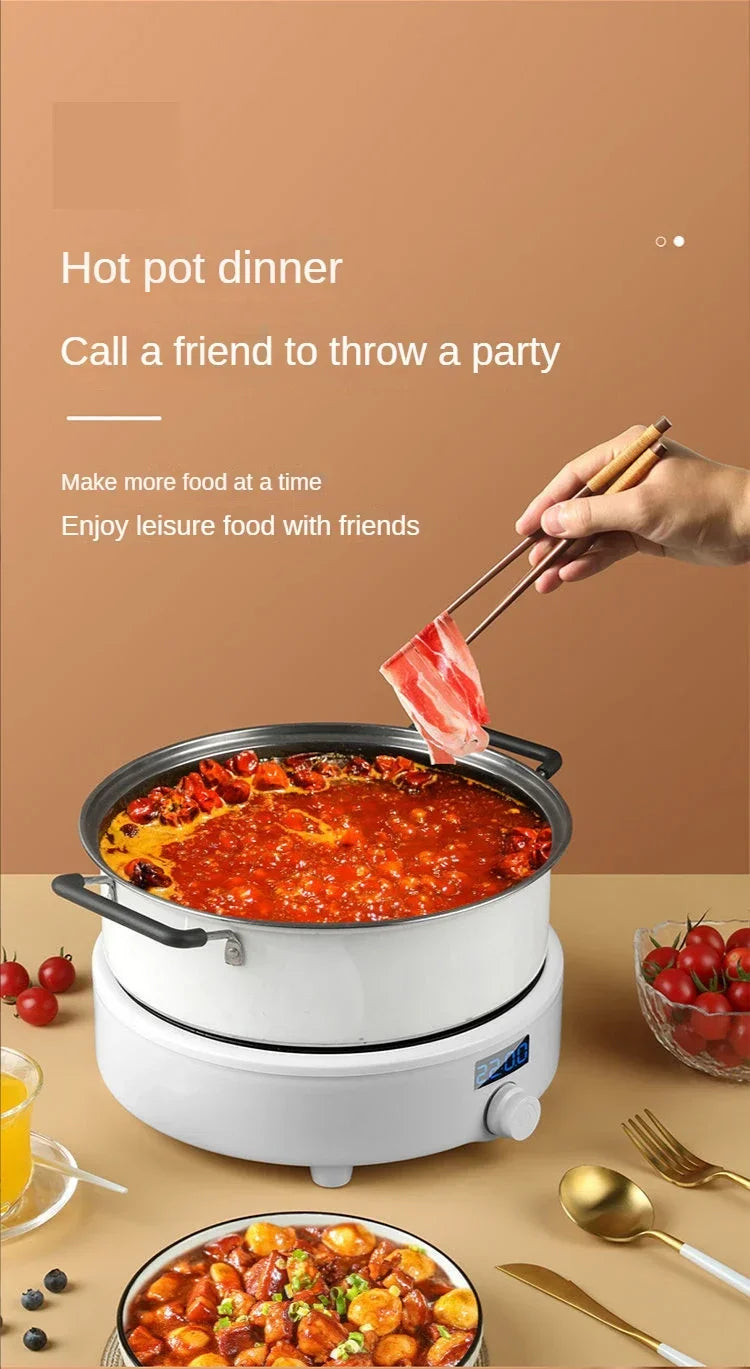 Electric Induction Cooker Boiler Waterproof Stir-Fry Cooking Plate Intelligent Hot Pot Stove Cooktop Burner Cooking Machine