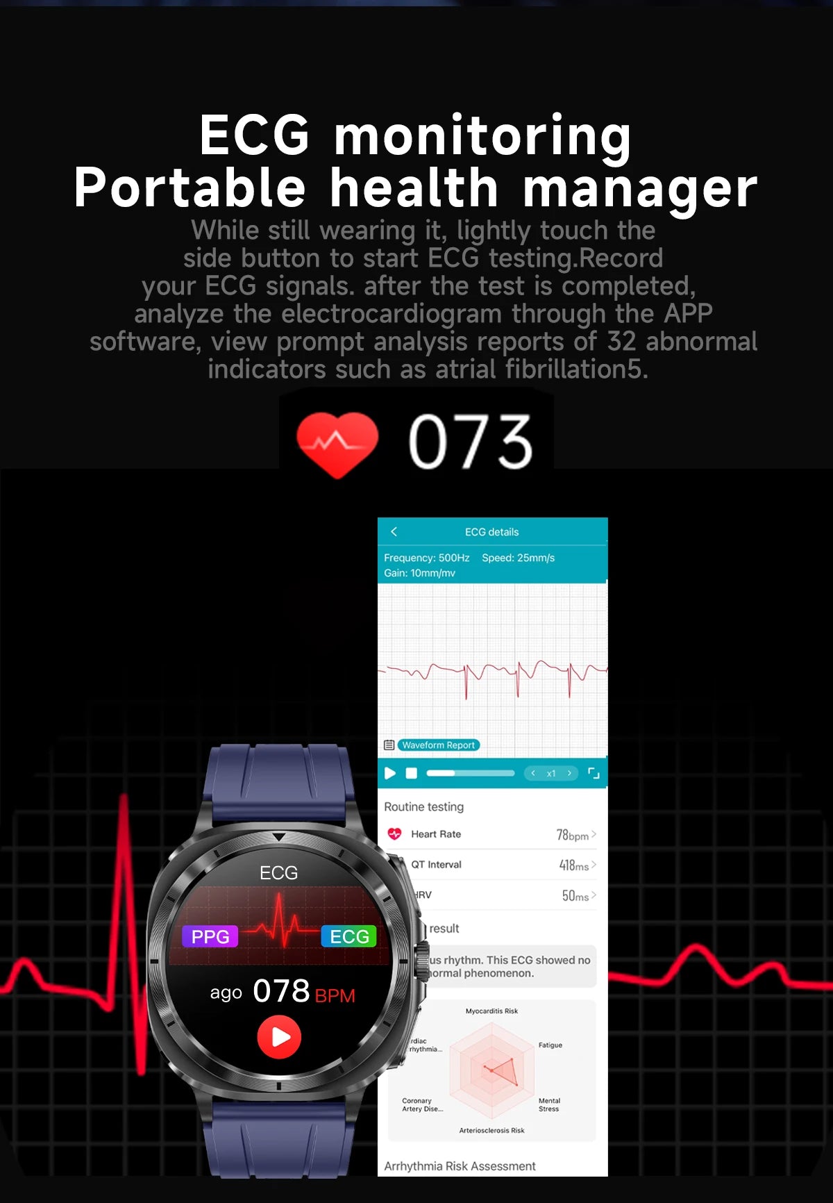 2025 New Precise Blood Lipids Uric Acid Smart Watch Men ECG+PPG Clock Blood pressure Body analysis HD Call NFC Health Smartwatch