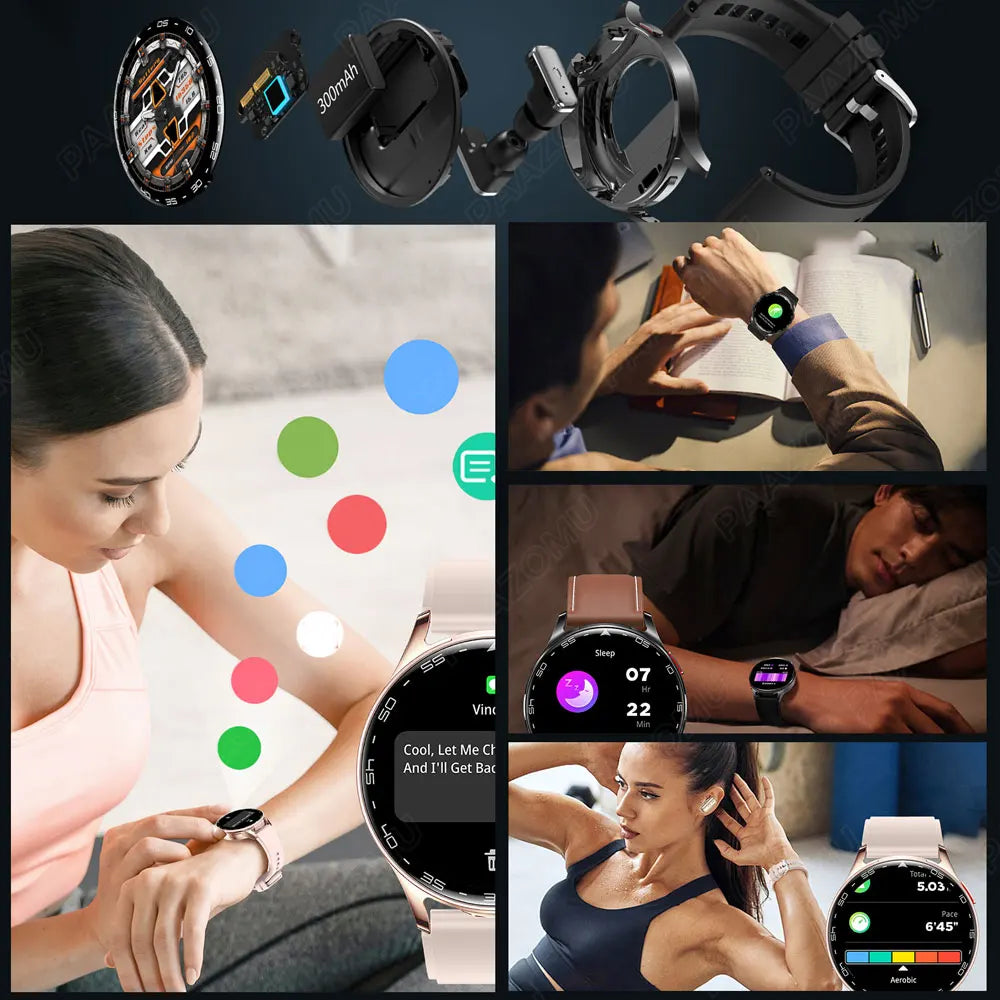 New Smart Watch TWS 2-in-1 Bluetooth Earphones With built-in Speaker HIFI 9D Sound Quality Health Monitor Watch For Android iOS