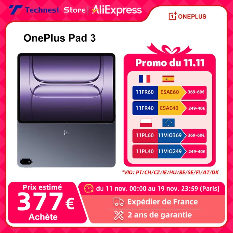 Global Version OnePlus Pad 3 Snapdragon 8 Elite 13.2-inch 144Hz 3.4K Screen 12140mAh Battery 13MP Rear Camera 80W Charge