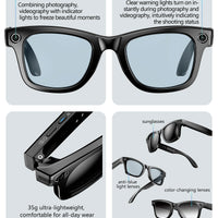 LIGE New Smart Glasses with Photochromic Lenses Camera Photography Video ChatGPT AI Interactive Translation Smart Sunglasses Men