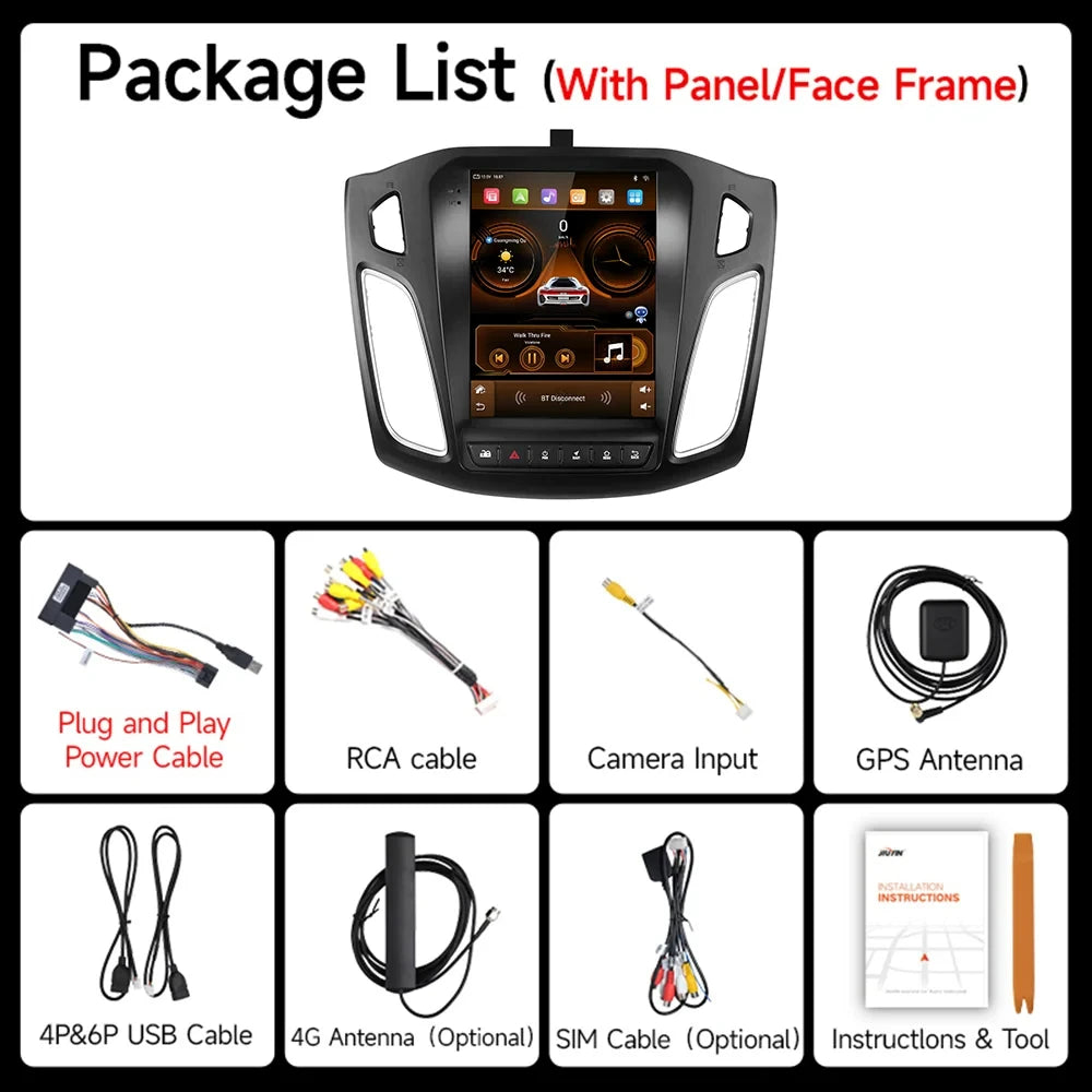 Android 13 Car Radio for Ford Focus Mk3 2011-2017 Multimedia Player 2Din Navigation Carplay Head Unit Stereo 9.7" Speakers Audio