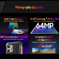 Blackview BV8900 Rugged Phone Thermal By FLIR® Camera Android 13 16GB 256 GB Mobile Phone 10000mAh 33W Fast Charge Cellphone