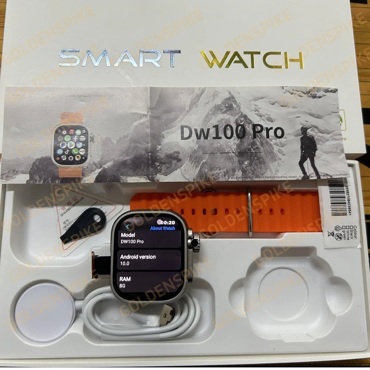 DW100 Pro Smartwatch Fingerprint Unlock control Smart Watch 256GB Storage ROM Free Download App WIFI GPS WIFI 2.29inch Amoled