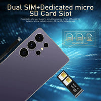 Global Vision S24 Ultra Smartphone 5G Android 5800mAH 8GB RAM 512G ROM 6.8Inch 1920x1080HD 24+48MP MTK10 4G Network Mobile Phone