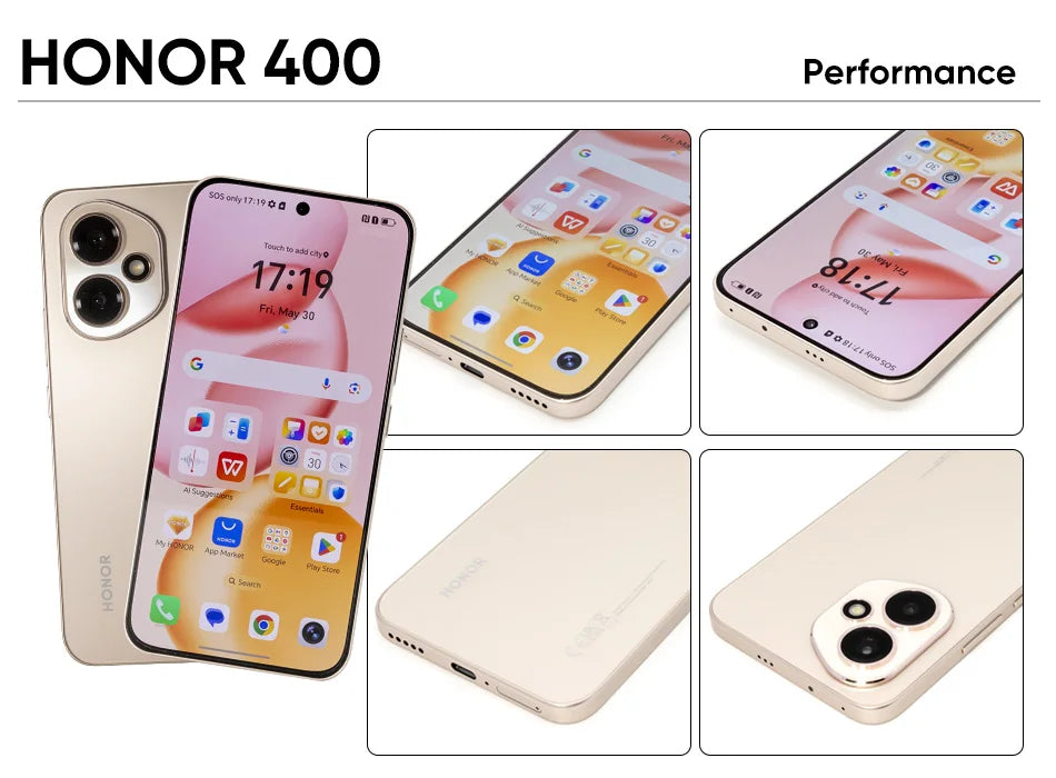 Honor 400 Smartphone 5g Snapdragon 7 Gen 3 Magicos9.0 200Mp Ultra-Clear Ai Camera 6.55'' Amoled Display 6000Mah 80W Supercharge