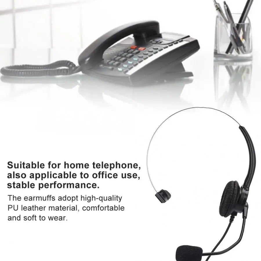 Headset Telephone Monaural Headset Landline Phone Headphone with Microphone for Home Use Auriculares Wired Headset for Handle