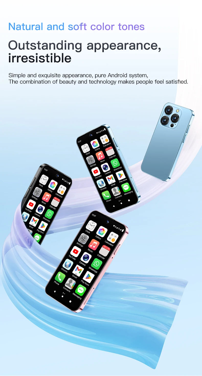 SERVO 19E 3G WCDMA Mini Smart Phone 3.88"Display 2 SIM Android 10.0 16GB ROM Face Recognition GPS Android Smart Cellphone TYPE-C