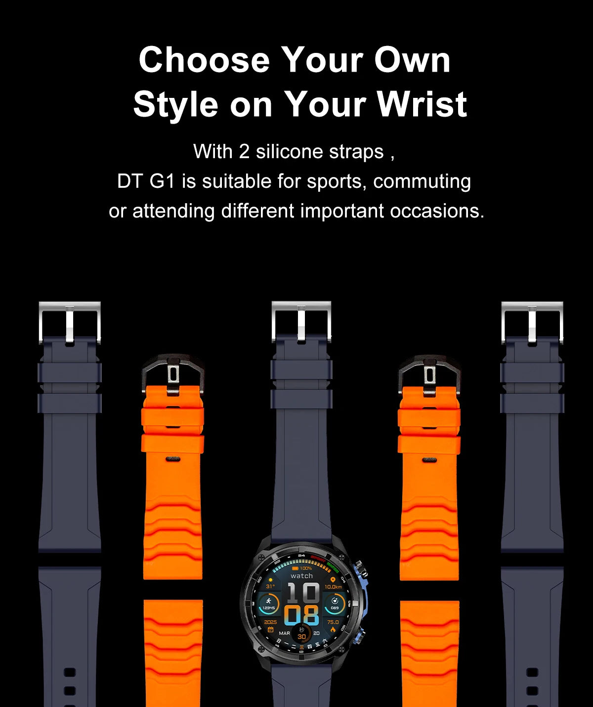 2025 New Military Sport GPS 4GB Memory Smartwatch Men 5ATM Waterproof Fitness Tracker Offline Maps 860Mah Battery Smart Bracelet