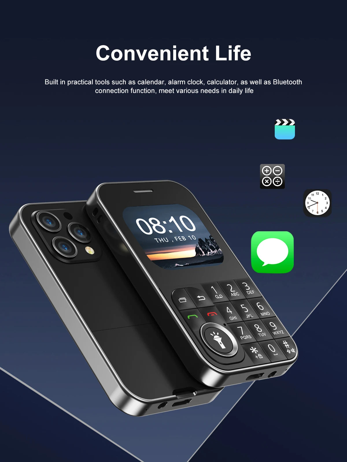 SERVO V9 Small Mobile Phone 2 SIM Cards Magic Voice Speed Dial MP4 Player Rear Camera Flashlight FM Radio 2G GSM Mini Cellphones