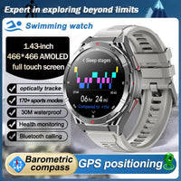 Swim Smartwatch Outdoor GPS Watch Sports Fitness Tracker Health Military Waterproof Watch BT5.3 Call Smart Watch for Android iOS