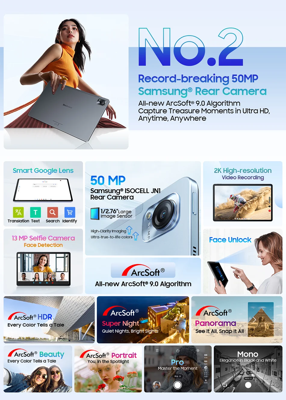 MEGA 1 Tablets Blackview 11.5 inch 2.4K 120Hz Display 8GB/12GB 256GB 50MP Camera 33W Fast Charging 8800mAh Battery MTK Helio G99