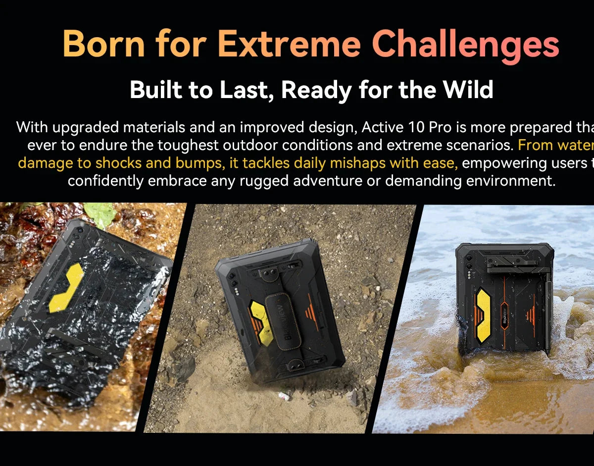 Blackview Active 10 Pro 5G Rugged Tablets 11" FHD+ Display 12GB 256G/512GB Android 14 30000mAh Battery 108MP Camera MTK 7300