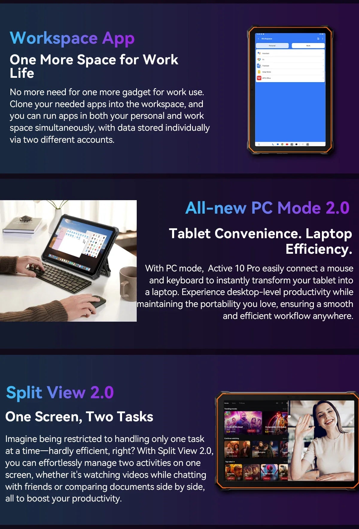 Blackview Active 10 Pro 5G Rugged Tablets 11" FHD+ Display 12GB 256G/512GB Android 14 30000mAh Battery 108MP Camera MTK 7300