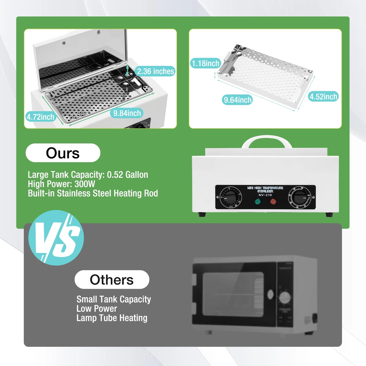 Nail Tool Sterilizer 220V Intelligent Dual Control Dry Heat Disinfection Large Capacity Multiple Use for Spa and Beauty Tools