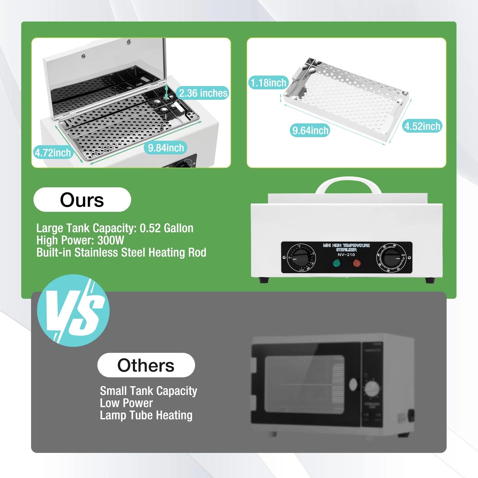 Nail Tool Sterilizer 220V Intelligent Dual Control Dry Heat Disinfection Large Capacity Multiple Use for Spa and Beauty Tools