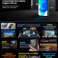 Blackview BV9300 Pro Rugged Phone 6.7'' 120Hz Display 8/12GB 256GB Smartphone With Dual Screen 15080mAh Battery 64MP Cellphone
