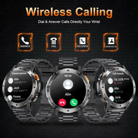 LIGE Outdoor Military Smart Watch Men 1.53" AMOLED Screen GPS trackr Waterproof Bluetooth Call Sports Braceletes For Android IOS
