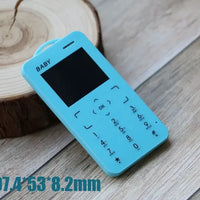 Unlocked Super Mini Card Mobile Phone 1.77 Inch 2G GSM Single SIM MP3 Telephone Bluetooth Dialer FM Blacklist Student CellPhones