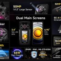 【World Premiere】Ulefone Armor 30 Pro 5G Rugged Phone Android 14 Smartphone 6.9" 120Hz 32GB+512GB 12800mAh Night Camera 64MP NFC