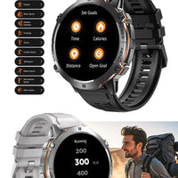 NEW 1000MAH Super endurance Sport Smart Watch Men 1.73-inch HD Screen GPS tracker Compass Bluetooth Call Waterproof Smart Watch