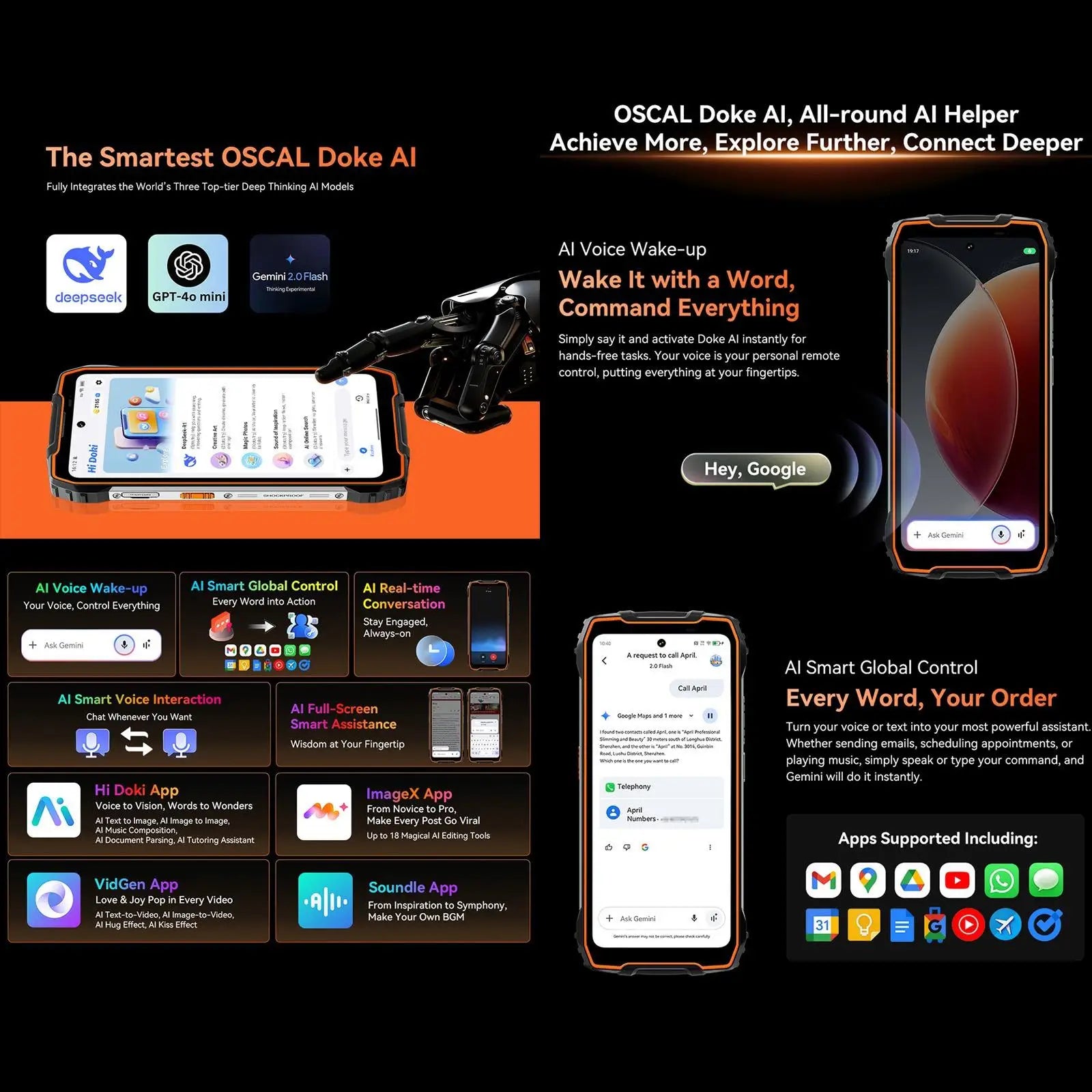 Blackview Oscal Pilot 3 5G AI Rugged Phone 12GB+256GB 6.78" 2.4K Display 7500Amh Battery Android 15 MTK 6300 5G NFC Smartphone
