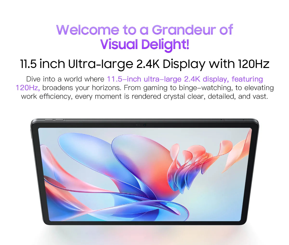 MEGA 1 Tablets Blackview 11.5 inch 2.4K 120Hz Display 8GB/12GB 256GB 50MP Camera 33W Fast Charging 8800mAh Battery MTK Helio G99